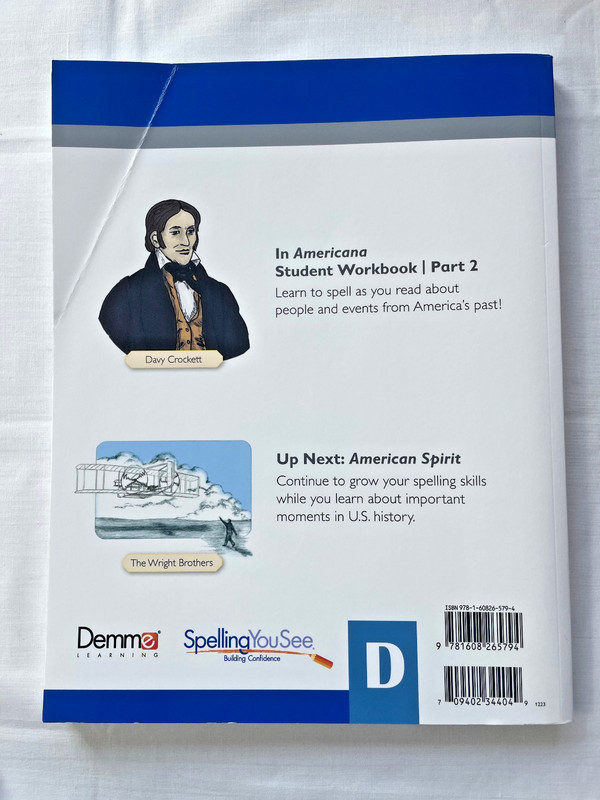 Spelling You See Level D: Americana Instructor's Handbook+Student Workbook Pt 2 gallery