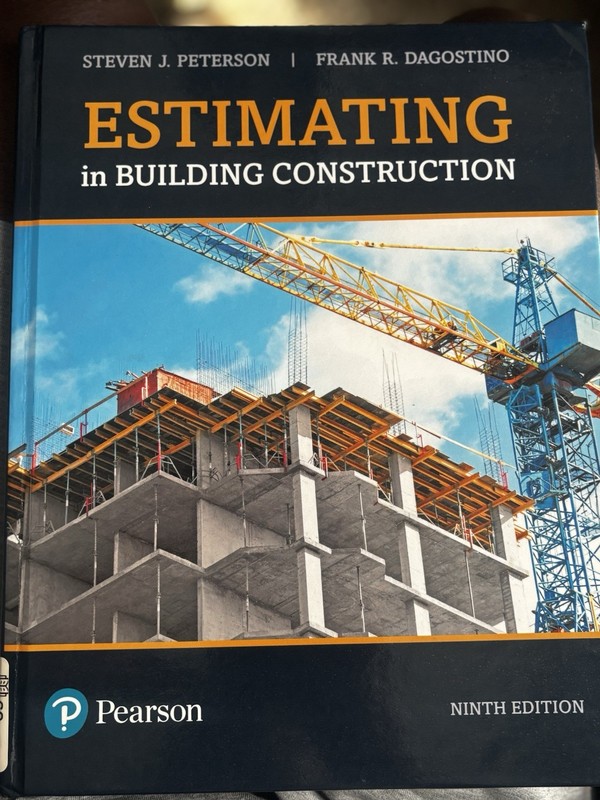 Estimating in Building Construction Ninth Edition Peterson Dagostino Pearson