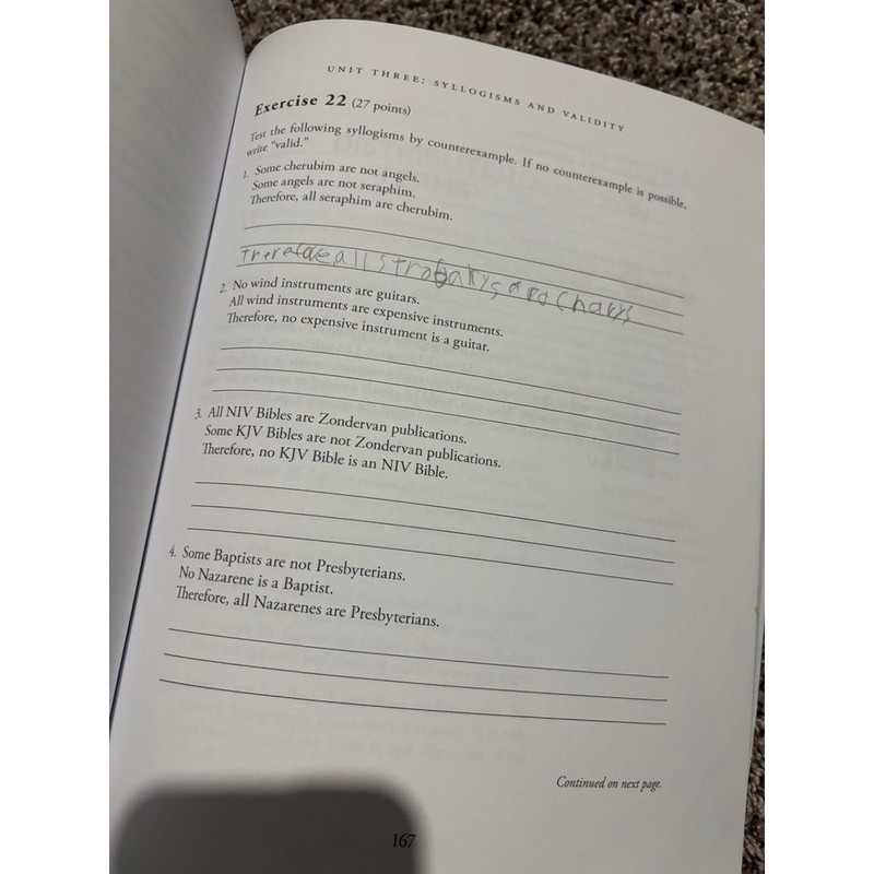 Introductory Logic The Fundamentals of Thinking Workbook Canon Press Student gallery