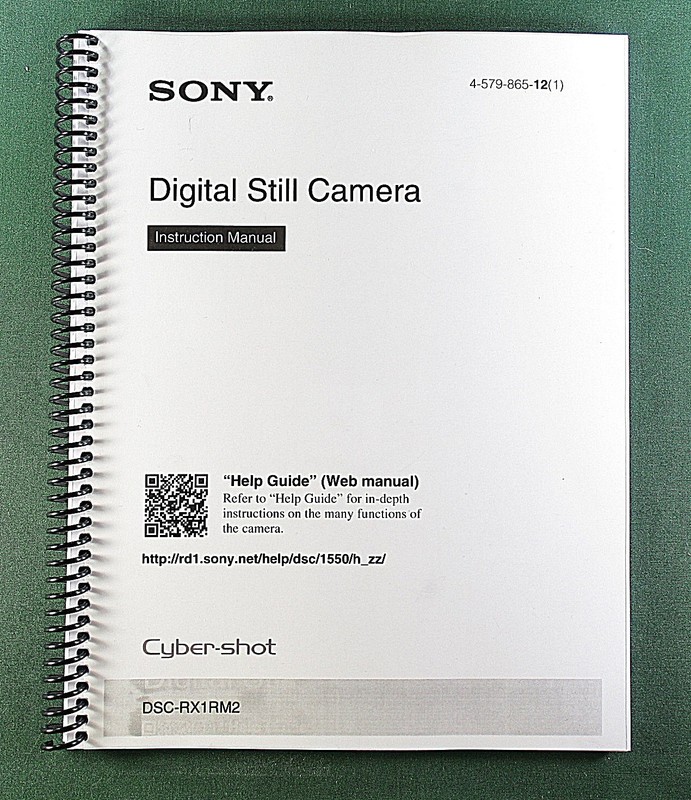 Sony DSC-RX1RM2 Instruction Manual: Full 92 Pages & Protective Covers!