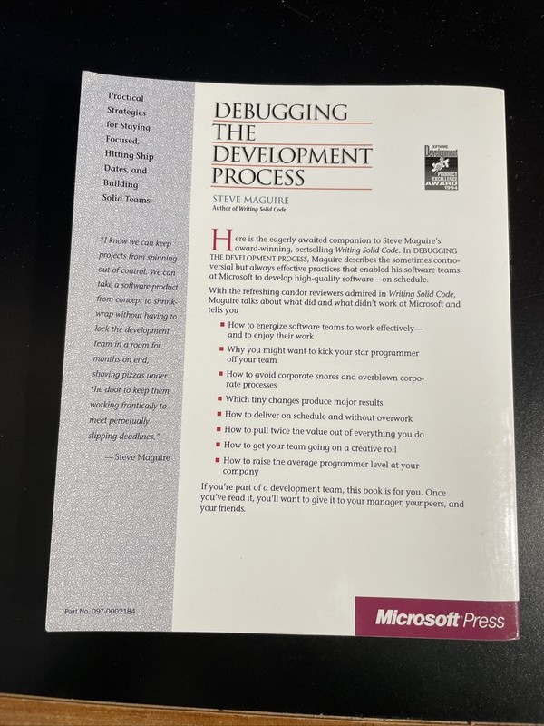 Debugging the Development Process by Steve Maguire gallery