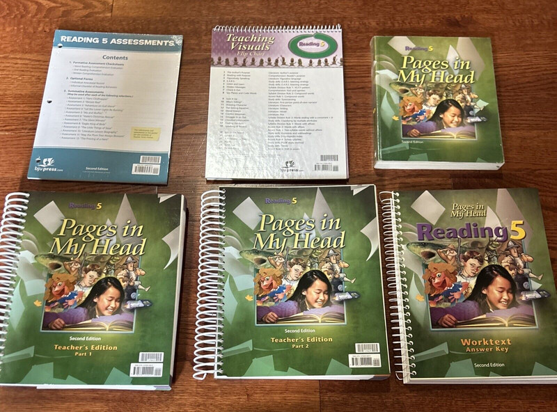 Lot 6 Reading Teacher Book Set Grade 5 by BJU Press Pages in My Head 2nd Edition