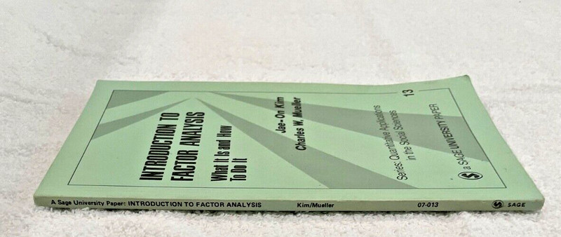 Intro to Factor Analysis Quantitative Applications Social Sciences Book 1978 gallery