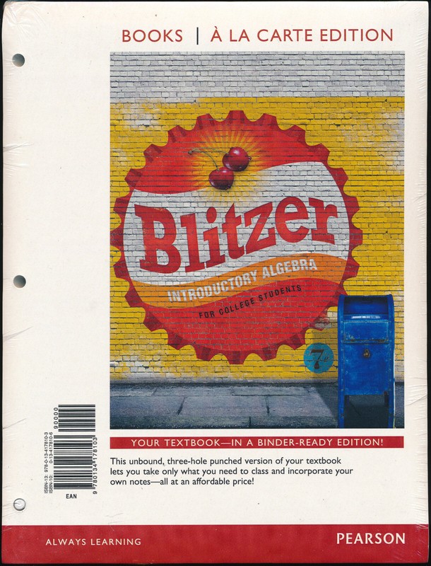 NEW Loose Leaf for Introductory Algebra for College Students 7th Edition Blitzer