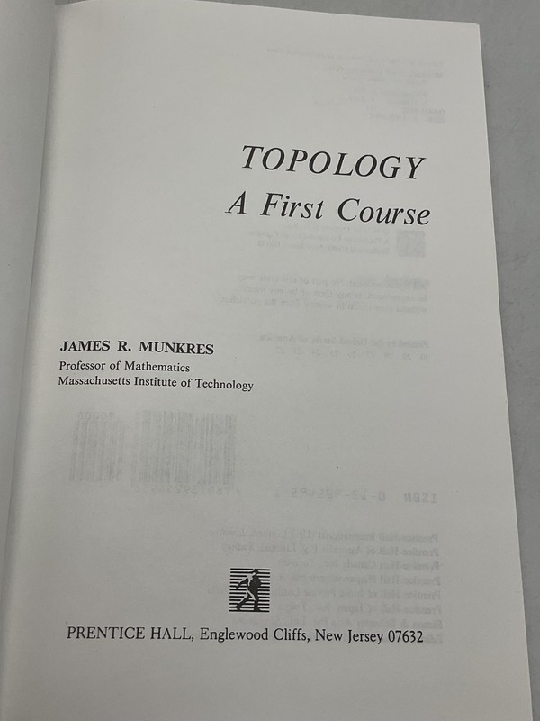 Vintage TOPOLOGY A First Course James R. Munkres Prentice Hall Red HC 1975 USA gallery