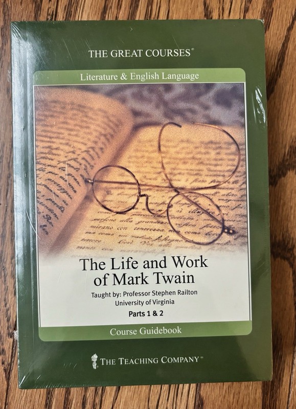 THE GREAT COURSES – The Life and Work of Mark Twain – Parts 1 & 2 – DVDs & Book
