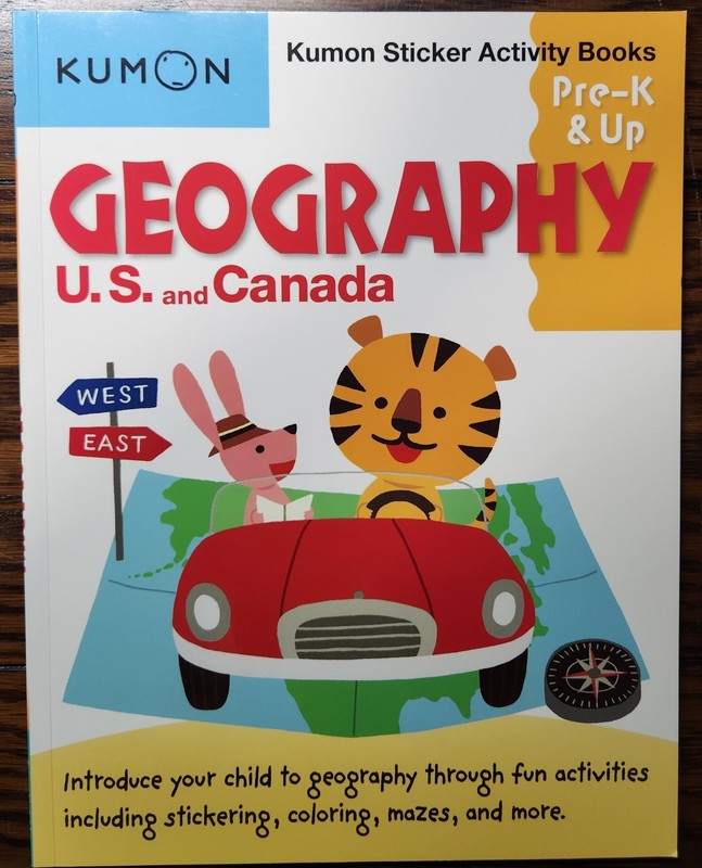 Kumon Geography US & Canada PreK & Up Workbook Kindergarten