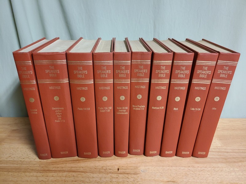The Speaker’s Bible by Hastings James. Volumes 1-8, 10, and 11.