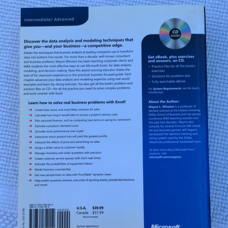 Microsoft Excel Data Analysis & Business Modeling Wayne L. Winston, CD, Paperba… gallery