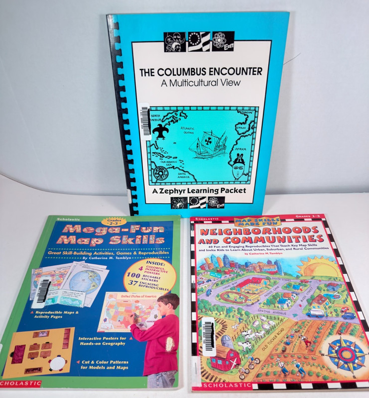 Scholastic Map Skills Teacher Resources 3 Books Grades 1-3 Good 0439296439