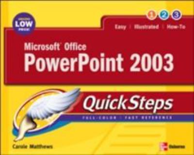 Microsoft Office PowerPoint 2003 QuickSteps, Matthews, Carole, Very Good Book
