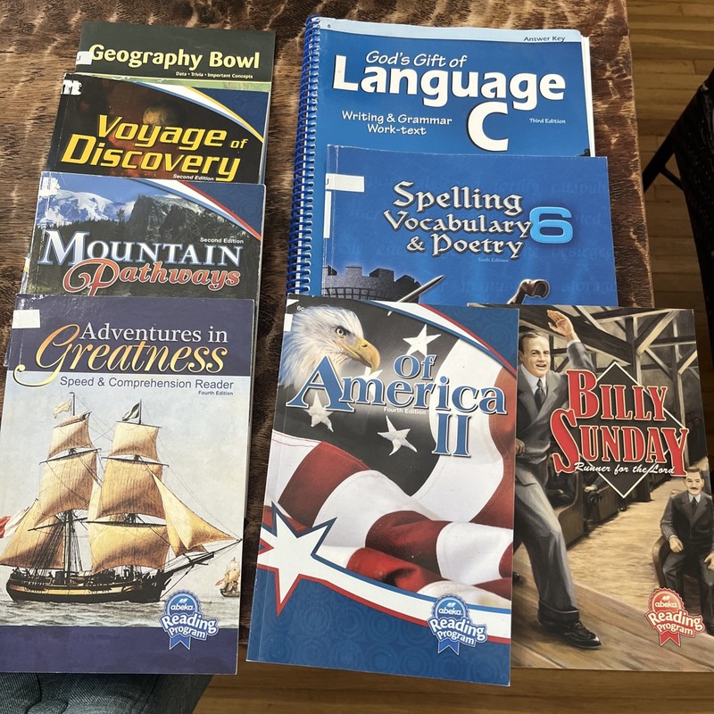 Abeka 6th Grade Readers, Spelling, Vocab, Poetry