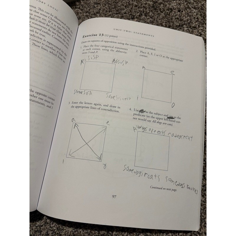 Introductory Logic The Fundamentals of Thinking Workbook Canon Press Student gallery