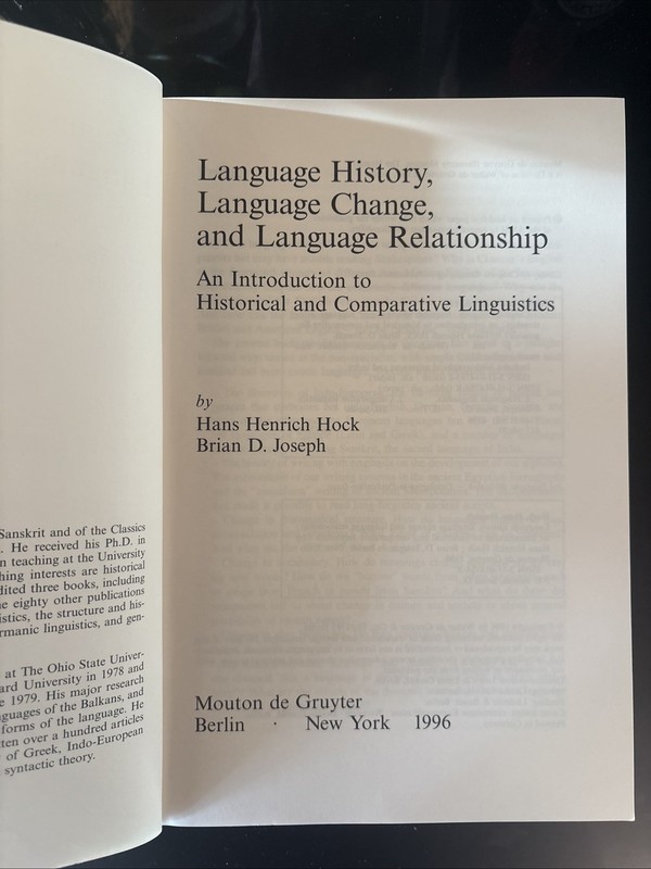 LANGUAGE HISTORY, LANGUAGE CHANGE, AND LANGUAGE By Hans Henrich Hock & Brian D. gallery