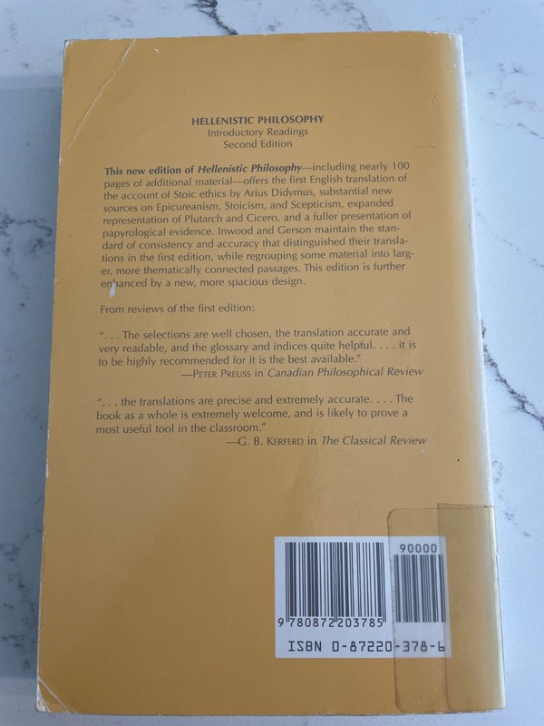 Hellenistic Philosophy Introductory Readings Second Edition Paperback gallery