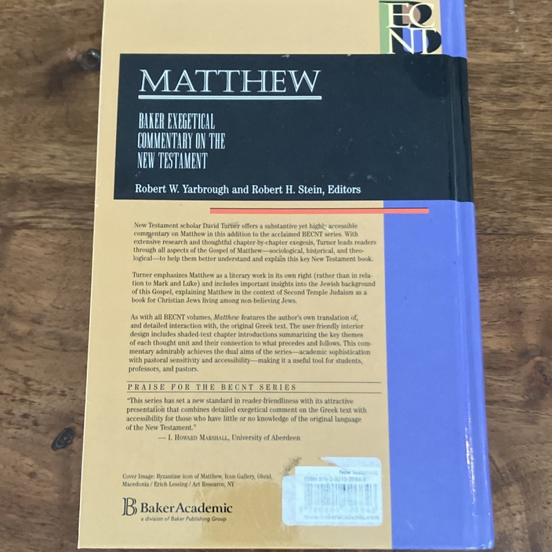 Baker Academic Matthew by David L. Turner Hardcover, Baker Exegetical Commentary gallery