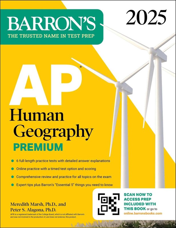 AP Human Geography Premium, 2025: Prep Book with 6 Practice Tests + Comprehe…