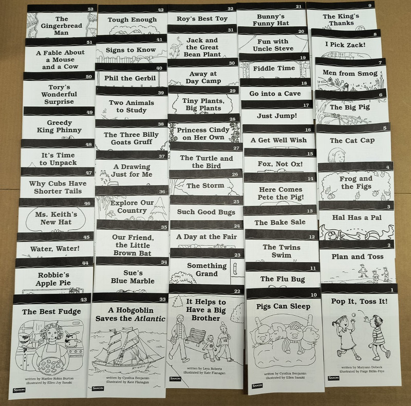 Saxon Phonics & Spelling Grade 1 B&W Decodable Readers 52 Book Set ELA