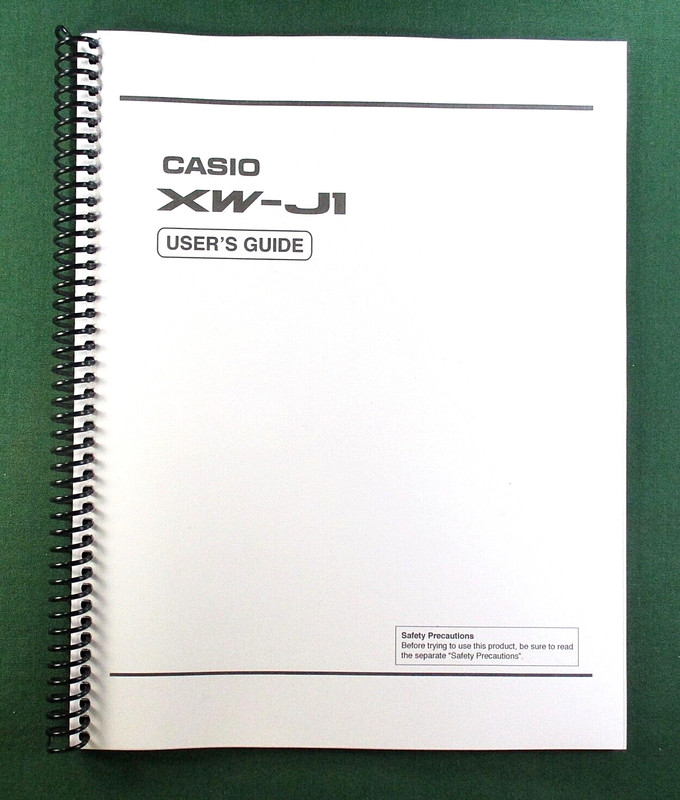 Casio XW-JI Instruction Manual: 20 Pages Coil Bound & Protective Covers!