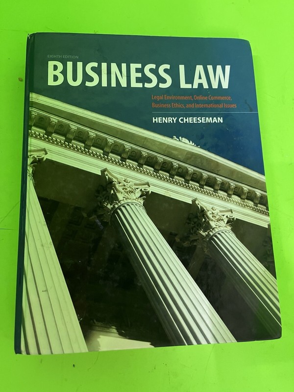 Business Law; 8th Edition – 0132890410, hardcover, Henry R Cheeseman Pearson