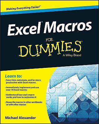 Excel Macros For Dummies – 9781119089346, paperback, Michael Alexander