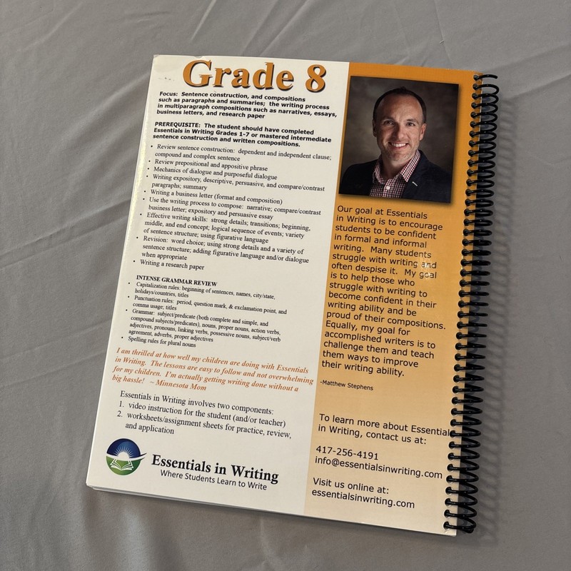 Essentials in Writing Level 8 2nd Edition EIW Student Book and Dvds Homeschool gallery
