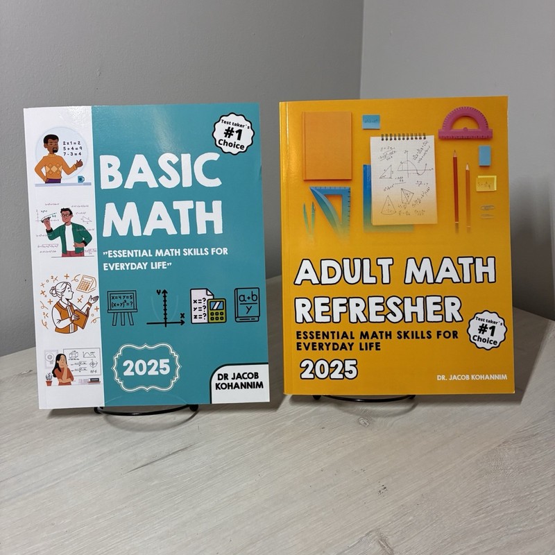 Lot of Two Math Workbook Basic Math Adult Math Refresher PB Everyday Skills 2025