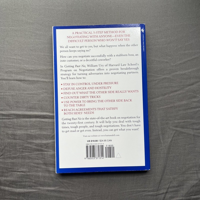 Getting Past No : Negotiating in Difficult Situations by William Ury (1993,... gallery