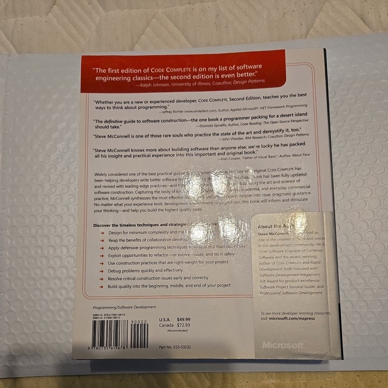 Developer Best Practices Ser.: Code Complete by Steve McConnell (2004, Trade... gallery
