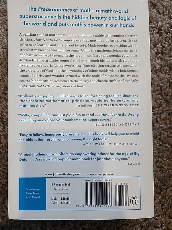 How Not to Be Wrong : The Power of Mathematical Thinking by Jordan Ellenberg... gallery