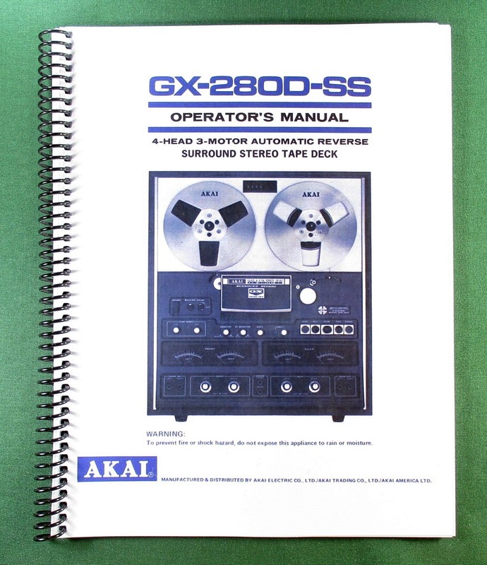 Akai GX-280D-SS Instruction Manual: Full Color 20 Pages & Protective Covers!