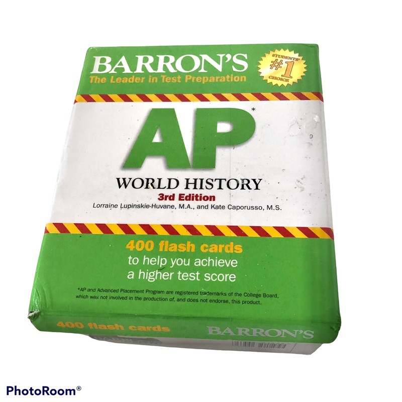 BARRON’S AP WORLD HISTORY 3rd EDITION, 2016, 400 flash cards, MOST NEW!
