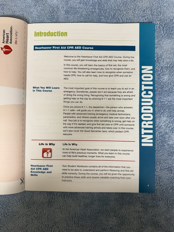 Heartsaver First Aid CPR AED-By American Heart Association-New Student Workbook gallery