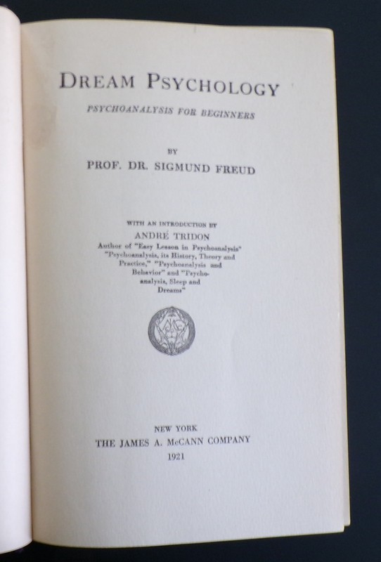 Rare 1921 1st ed Freud Dream Psychology Psychoanalysis for Beginners VG copy