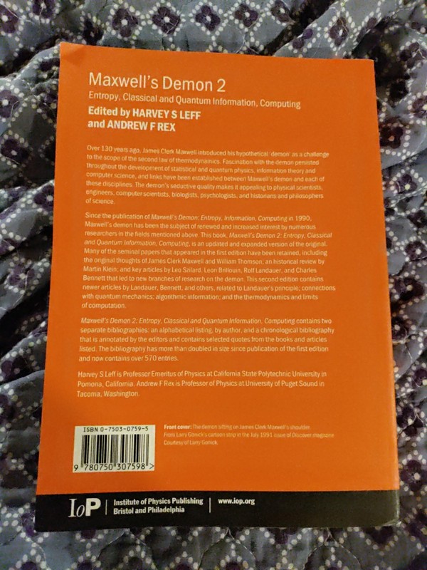 Maxwell's Demon 2 Entropy, Classical and Quantum Information, Computing by Leff gallery