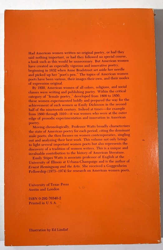 The Poetry of American Women from 1632 To 1945 by Emily Stipes Watts 1977 Pbk gallery