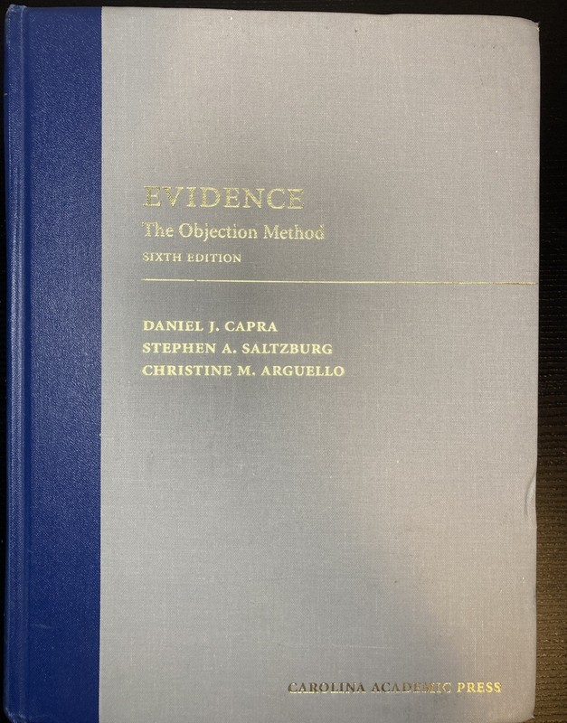 Evidence: The Objection Method – Hardcover, by Capra Daniel; Saltzburg – Good