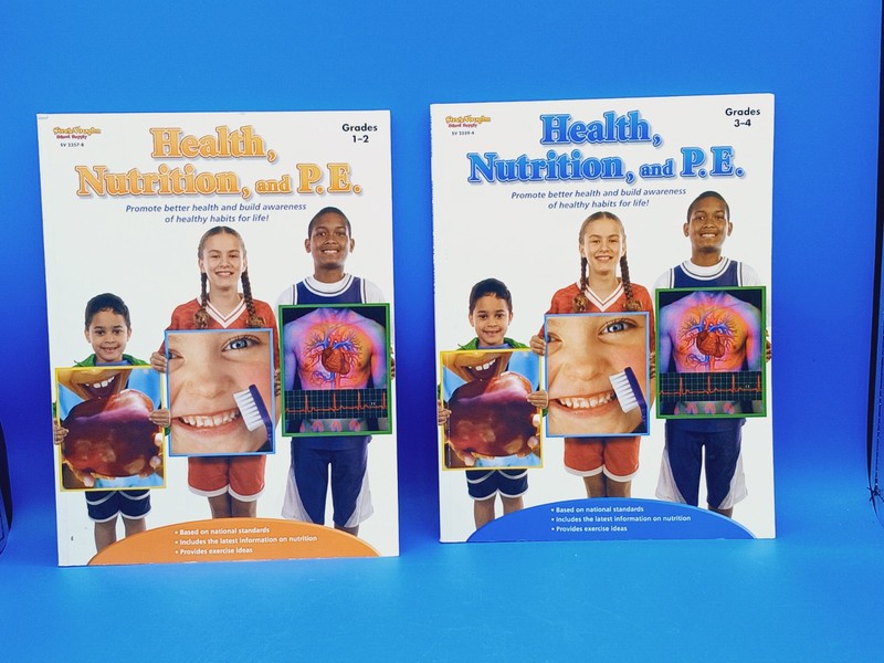 Health, Nutrition, and PE: Reproducible Grades 1-2 & 3-4 – Paperback – GOOD…