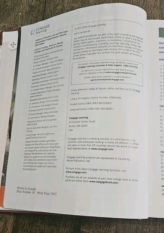 Anderson's Business Law and the Legal Environment, Comprehensive Volume 23rd Ed gallery