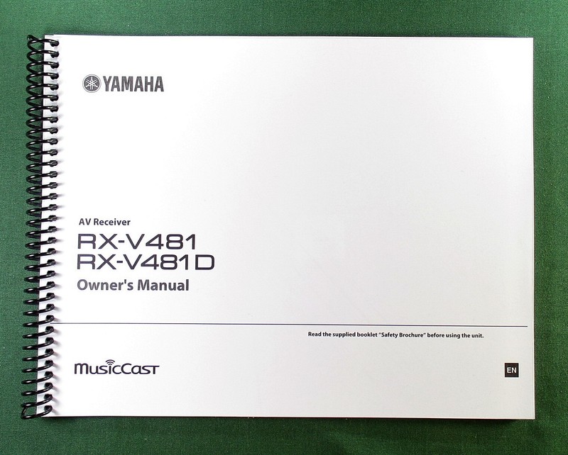 Yamaha RX-V481 481D Instruction Manual: Full Color 133 Pages & Protective Covers