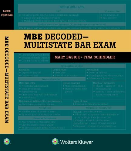 The MBE Decoded: Multistate Bar Exam by Basick, Mary; Schindler, Tina