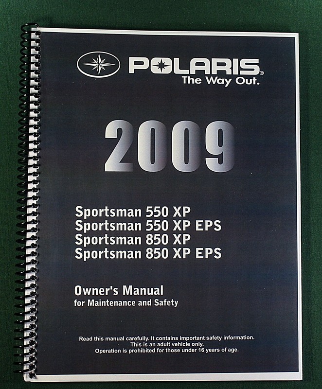 2009 Polaris Sportsman 850 XP EPS ATV Owner’s Manual: 141 Pages & Clear Covers!