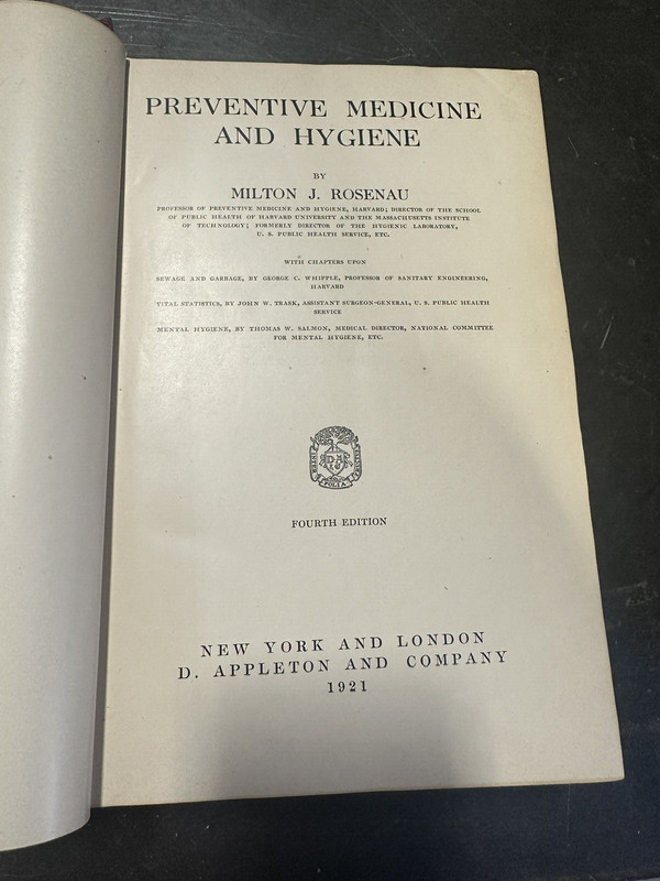 PREVENTIVE MEDICINE AND HYGIENE-- ROSENAU 4th Edition 1921 gallery