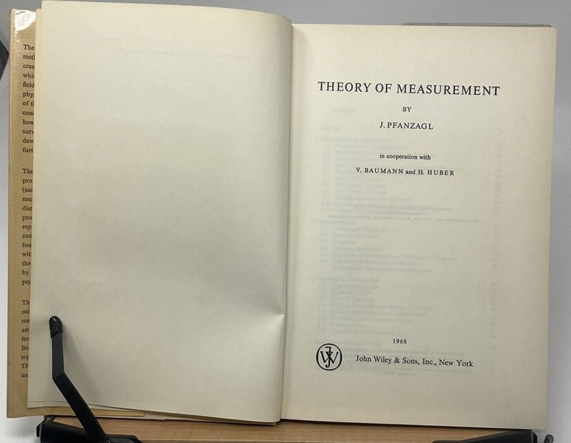 Theory of Measurement Pfanzagl 1968 1st American Edition E7 gallery