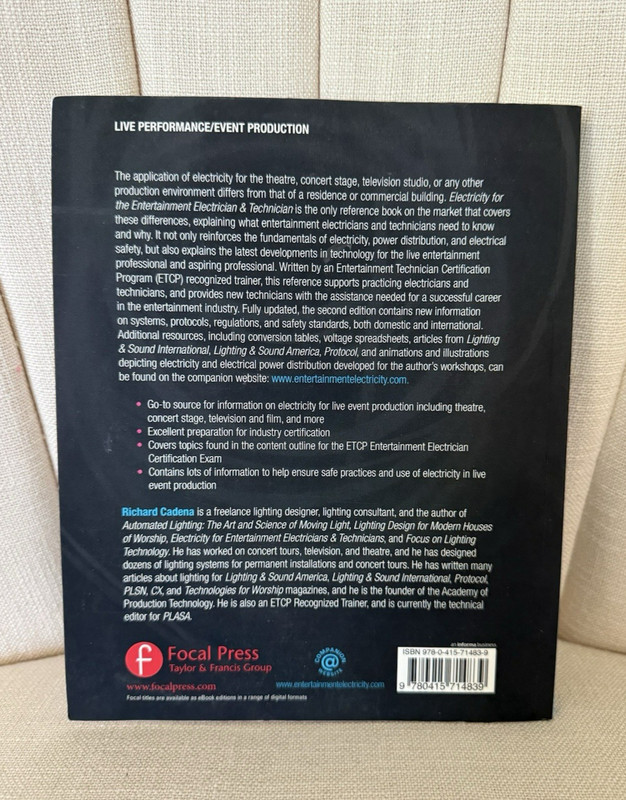 Electricity for the Entertainment Electrician & Technician 2nd edition Cadena gallery