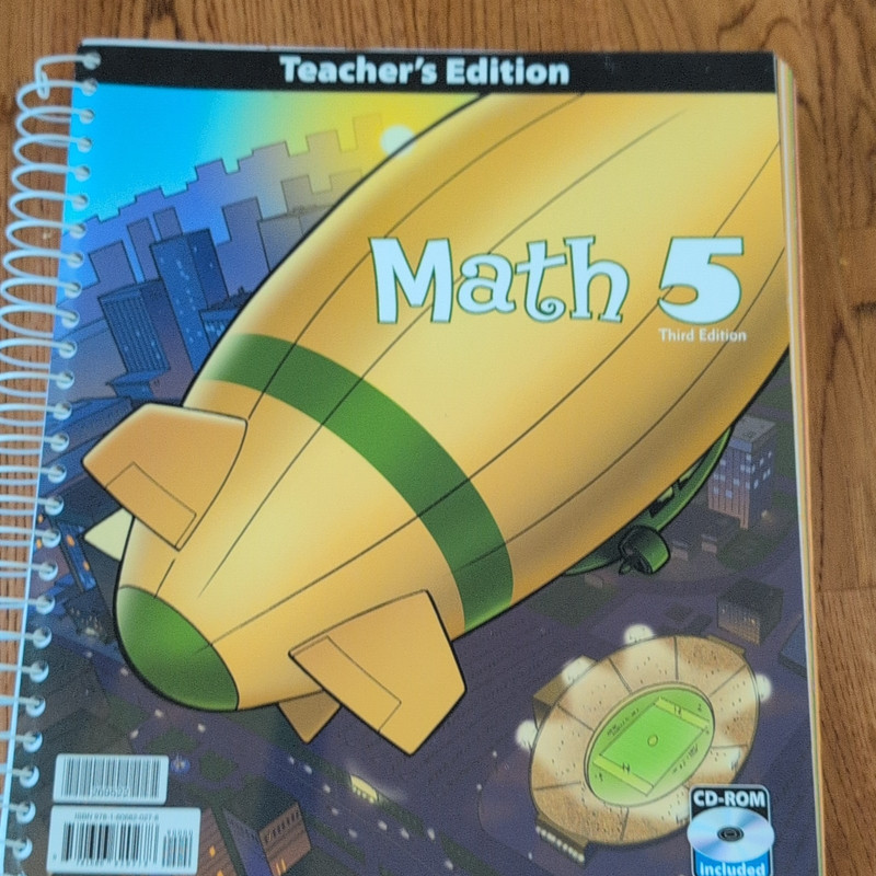 BJU Press Math 5 Teacher’s Edition Third Edition Ring/Wire Bound w/ CD-ROM