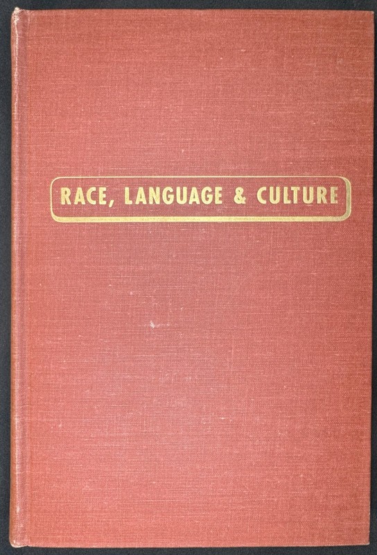 Race, Language, & Culture 1948 HC 1st Edition/2nd Printing Franz Boas RARE VG+