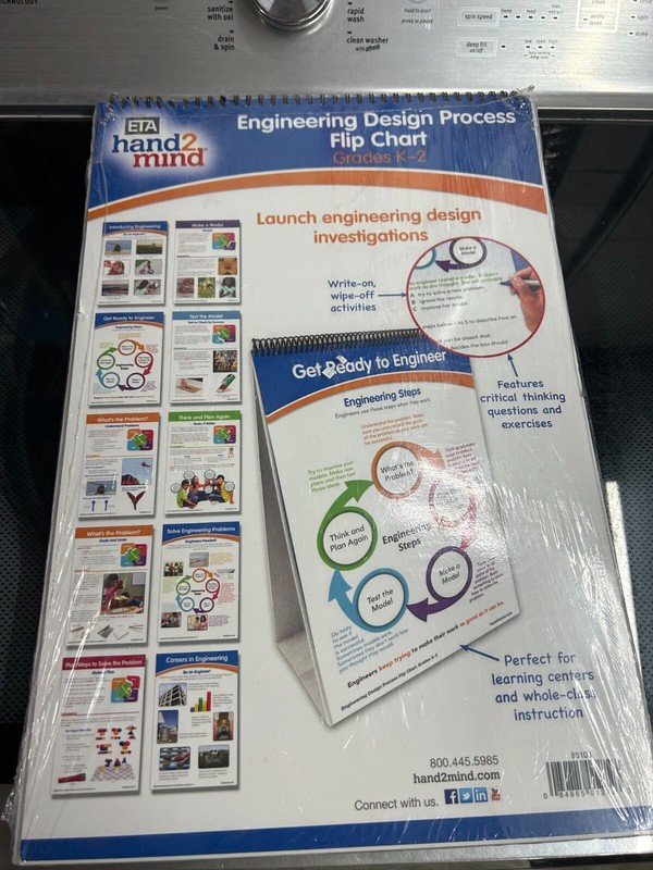 New HAND2MIND Engineering Design Process FLIP CHART Write-on Wipe-Off Grades K-2