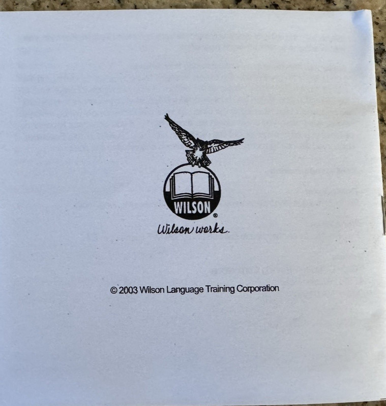 Wilson Intensive Intensive Course Level 1 Certification Steps 1-6 2003 gallery
