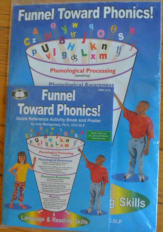 Funnel Toward Phonics! Book (2004, Paperback) and Poster [New in Package]